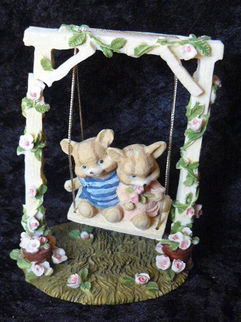 BEARS ON SWING for fairy garden