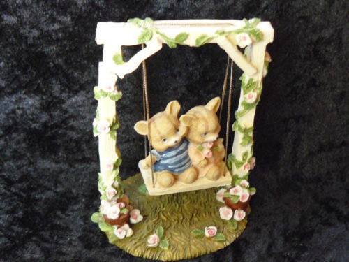 BEARS ON SWING for fairy garden