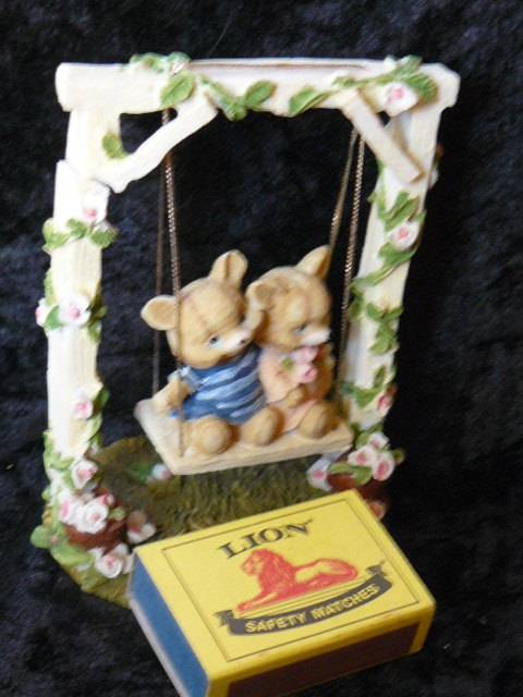 BEARS ON SWING for fairy garden