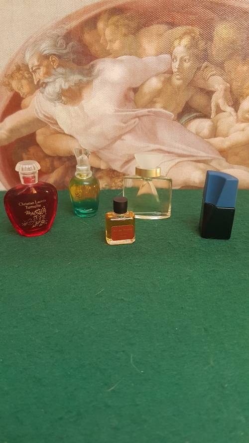 Miniature refillable glass perfume bottles 4x full