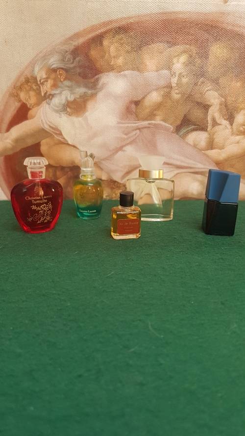 Miniature refillable glass perfume bottles 4x full