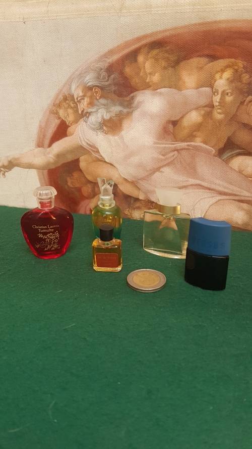 Miniature refillable glass perfume bottles 4x full