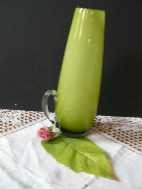 LOVELY GREEN GLASS VASE