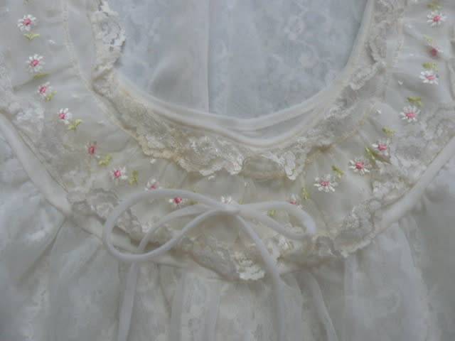 VINTAGE BED JACKET WITH LACE  AND VINTAGE HANKIE S