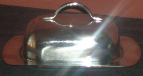 Stainless Steel Butter Tray and Sugar Pot