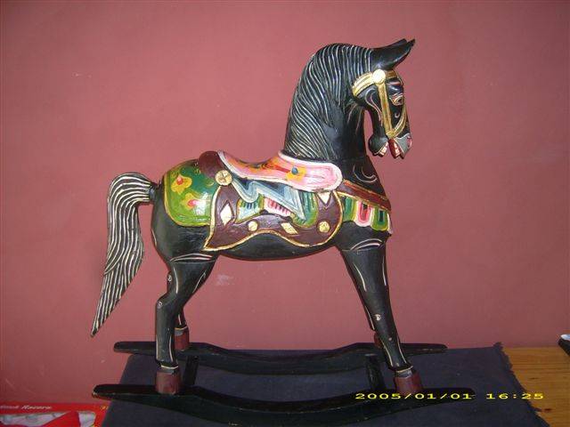 Hand Carved Wooden Rocking Horse