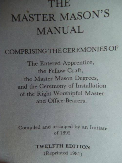 THE MASTER MASON'S MANUAL AND APRON
