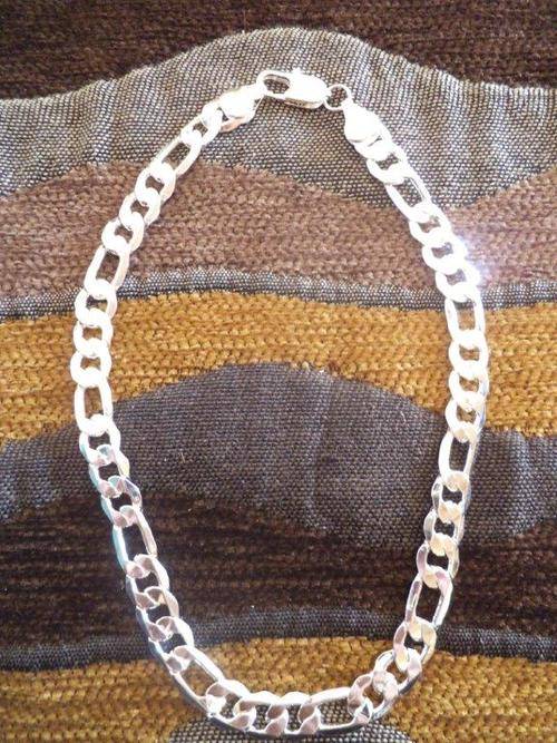 12mm STERLING SILVER FIGARO CHAIN