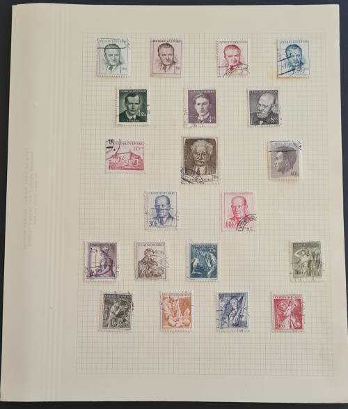 Czechoslovakia - Small collection on 9 pages + singles