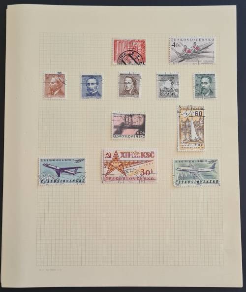 Czechoslovakia - Small collection on 9 pages + singles
