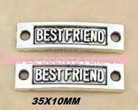 ANTIQUE SILVER-BEST FRIENDS-CONNECTOR-35X10MM