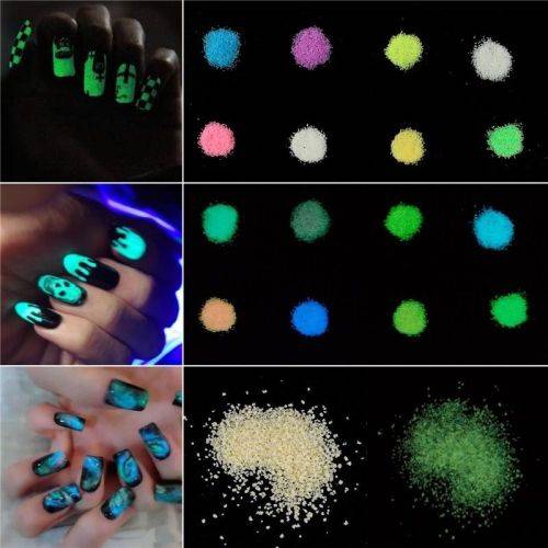 Glow-In-The-Dark-Powder-Fluorescent-Luminescent-Noctilucent-Nail-Art-Pigment     Glow-In-The-D