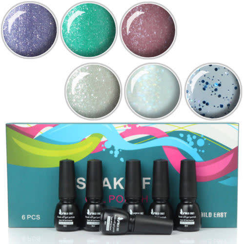 6 PC S UV /LED  SOAK OFF NAIL POLISH