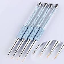 1 x Nail Art Liner Painting Drawing Pen Brush 8 mm Rhinestone Handle Set