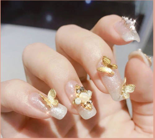 3D Rasin Matt Metal Butterfly 10pcs Mix Size HD003 - Rose Gold