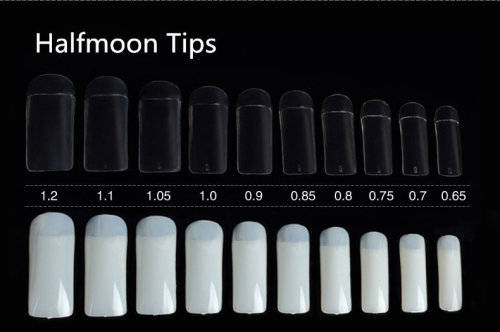 Halfmoon Tip 500pcs Box -WHITE