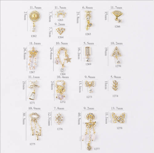Luxury Gold Nail Jewelry message number
