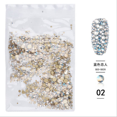 1440pcs Mix Size AB Diamonds Flat Bottom