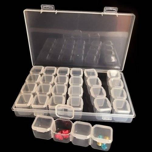 28 Grids Jewelery Box Clear