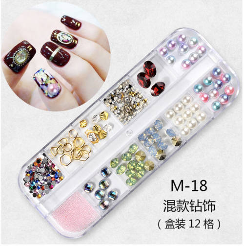 12 Grids Nail Decoration M-18