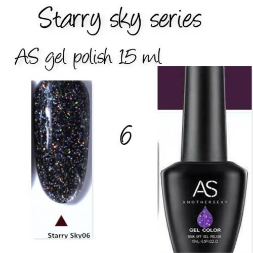 AS uv/led gel nail polish 15ml -  Starry sky   series - no 6