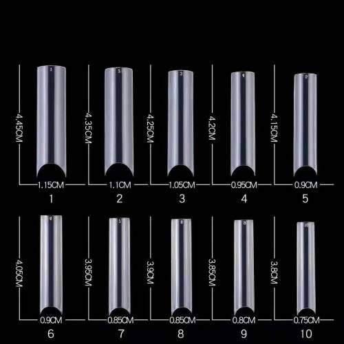 100pcs Clear Long Nails