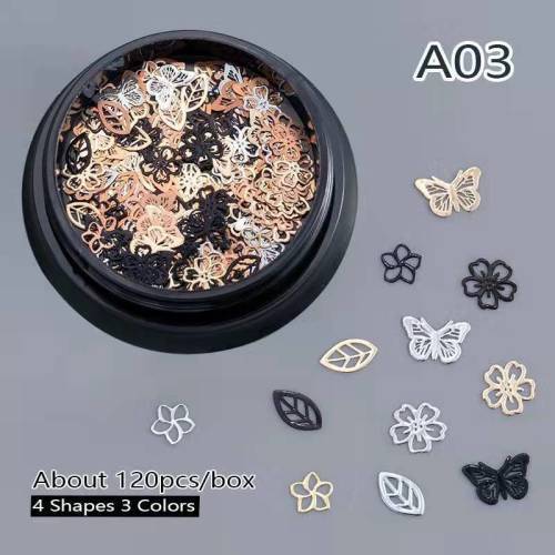 Black Pot 4 shapes Nail Art 120pcs MESSAGE NUMBER