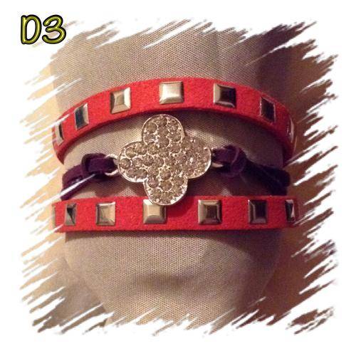 D.PINK/D.PURPLE FLOWER BRACELET