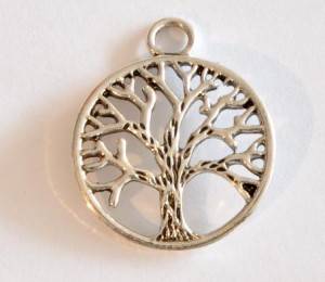 ANTIQUE-SILVER-LIFE OF TREE-19X19MM