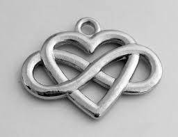 SILVER-TONE-INFINITY HEART-22X19MM