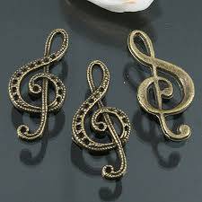 ANTIQUE-BRONZE-MUSIC NOTE -LARGE-36-17MM
