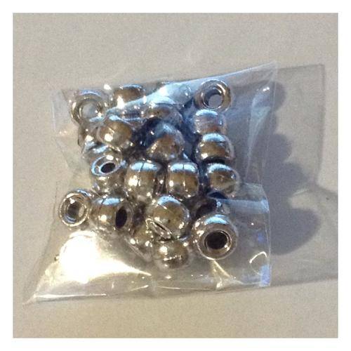 ACRYLIC ROUND SILVER BEADS -30PC PER PACKET-8MM