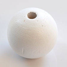WOODEN BEADS 9X10MM - 50PC -WHITE