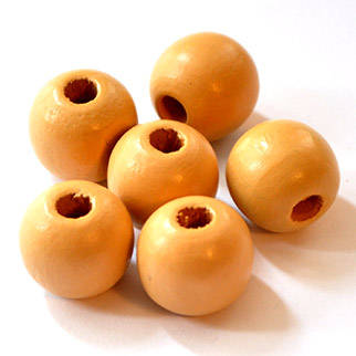 WOODEN BEADS 10MM - 20PC -PER PACKET-ORANGE