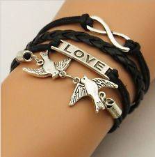 INFINITY BRACELET - WITH LOVE- BLACK