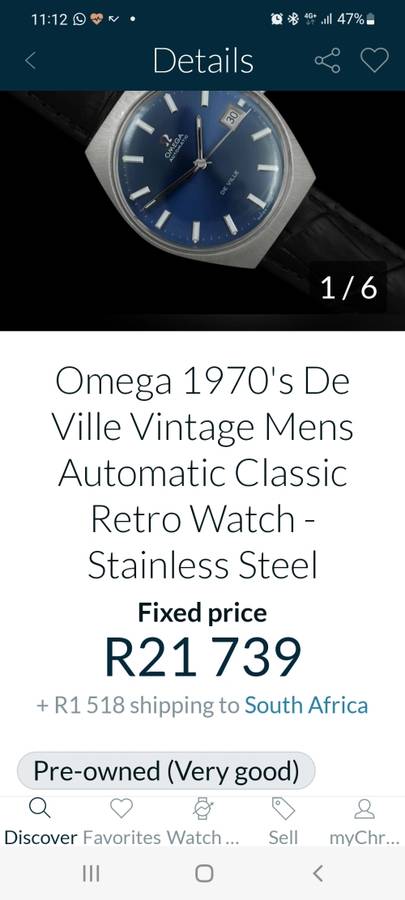 MINT OMEGA DE VILLE AUTOMATIC DATE