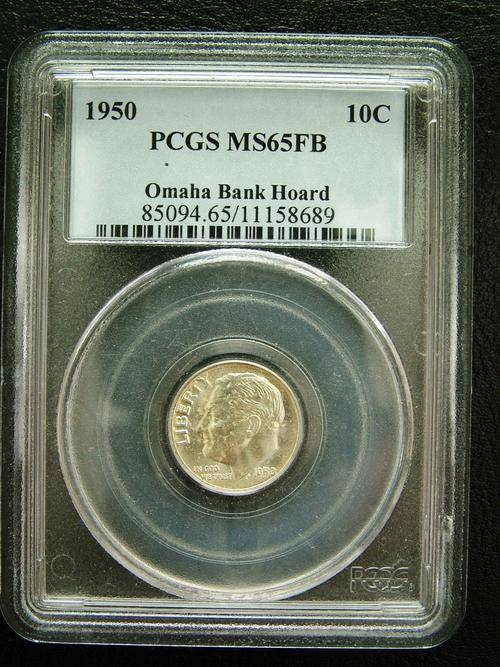 1950 USA 1 DIME PCGS GRADED MS65FB OMAHA BANK HOARD COLLECTION- START @ ONLY R1