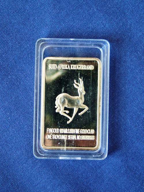 *** SOUTH AFRICA 1 OZ KRUGERRAND 24CT GOLD CLAD BAR  *** - BIDDING STARTS @ R1
