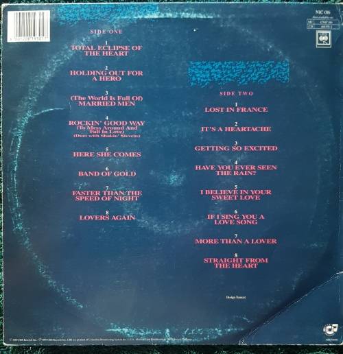 Bonnie Tyler Greatest HIts LP Vinyl NIC 016