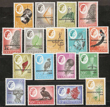 Swaziland 1968 Independence - overpr. "INDEPENDENCE 1968"  - 139-155 - MNH  - as per scan