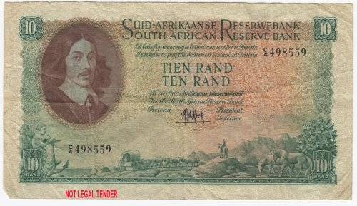 SOUTH AFRICA   MH de Kock   R10   NOTE