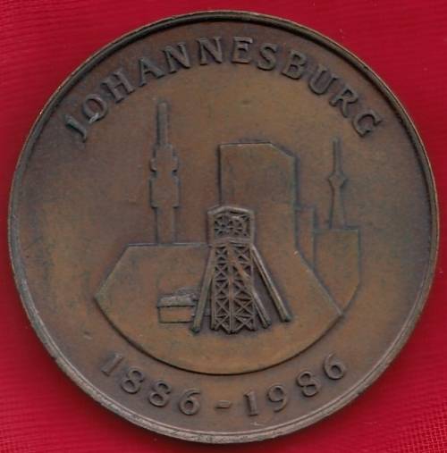 ***  1886 - 1986 Johannesburg Centenary Medallion   ***              SUN7033