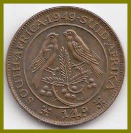 1949   QUARTER  PENNY     SOUTH   AFRICA                    SUN8390