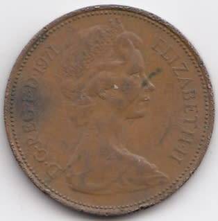 1971  -   2  New Pence Coin   United Kingdom         SUN8407