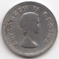 1959   THREEPENCE COIN SILVER   SA                SUN8780