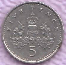 1992      FIVE  PENCE   COIN                SUN8839
