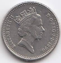 1990      FIVE  PENCE   COIN                SUN8879*