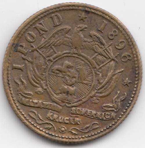 1 Pond, "Imitation Kruger Sovereign,"  1896               SUN9208