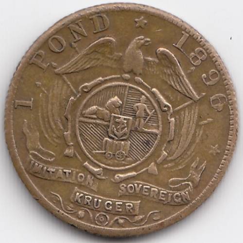 1 Pond, "Imitation Kruger Sovereign,"  1896               SUN9210