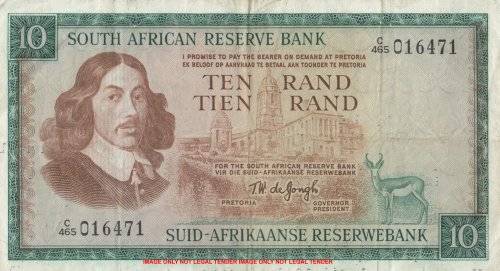 WOW    ***  TW DE JONGH  R10  NOTE  ***     C465 016471   SET046
